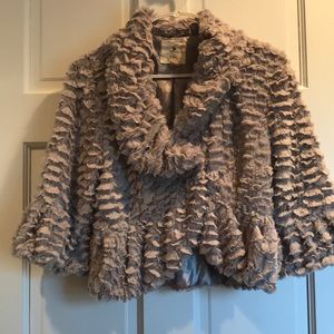 Cropped peplum and bell sleeve blazer